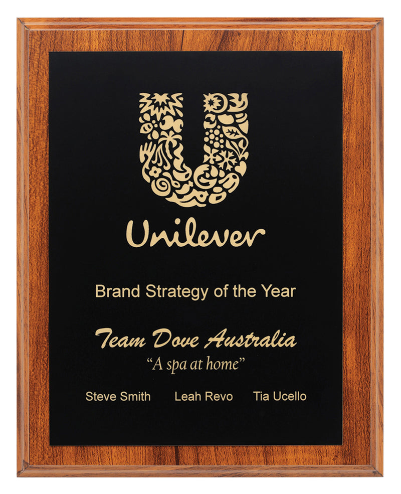 Budget Plaque - Light Walnut 250mm