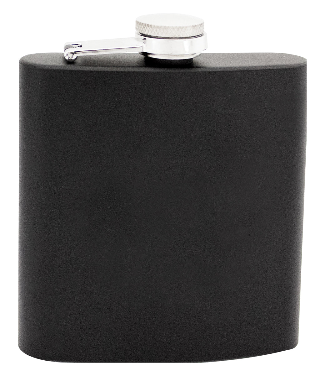 Laserable Matte Black Flask 6oz
