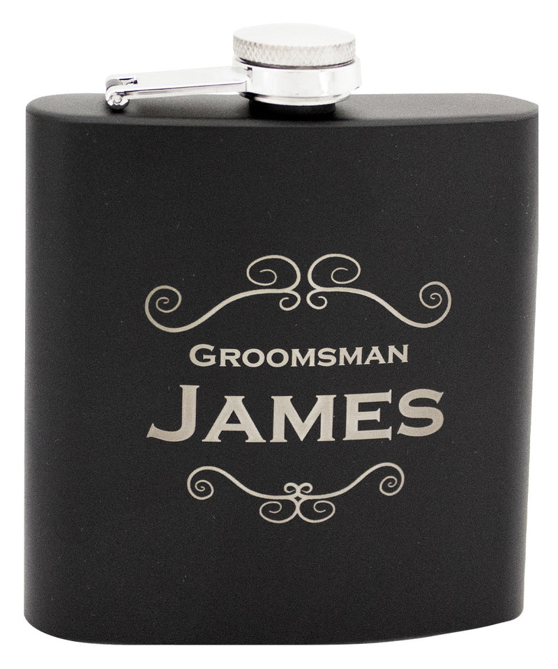 Laserable Matte Black Flask Laserable Matte Black Flask 6oz