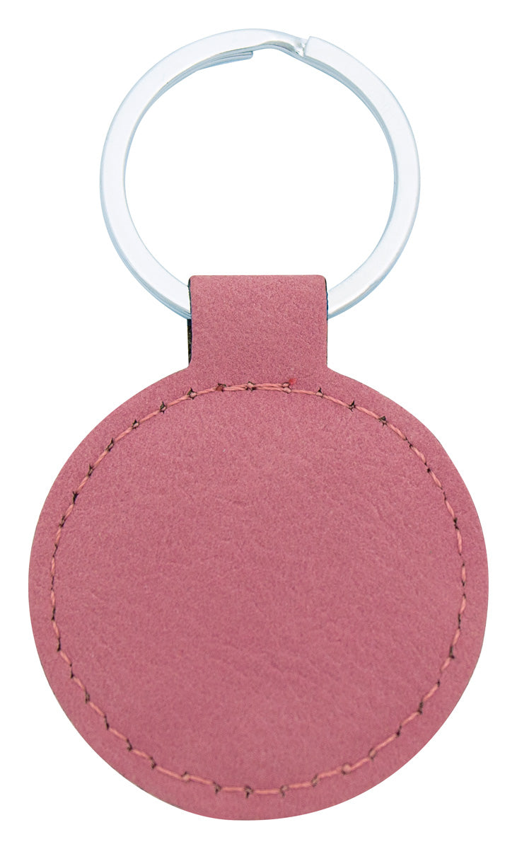 Leatherette Keychain - Pink 50mm