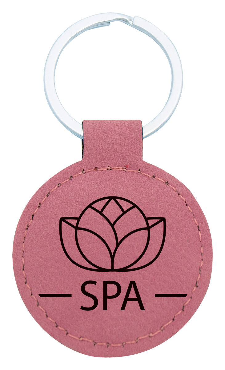 Leatherette Keychain - Pink 50mm