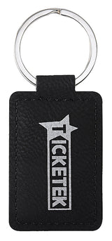 Leatherette Keychain - Black 60mm