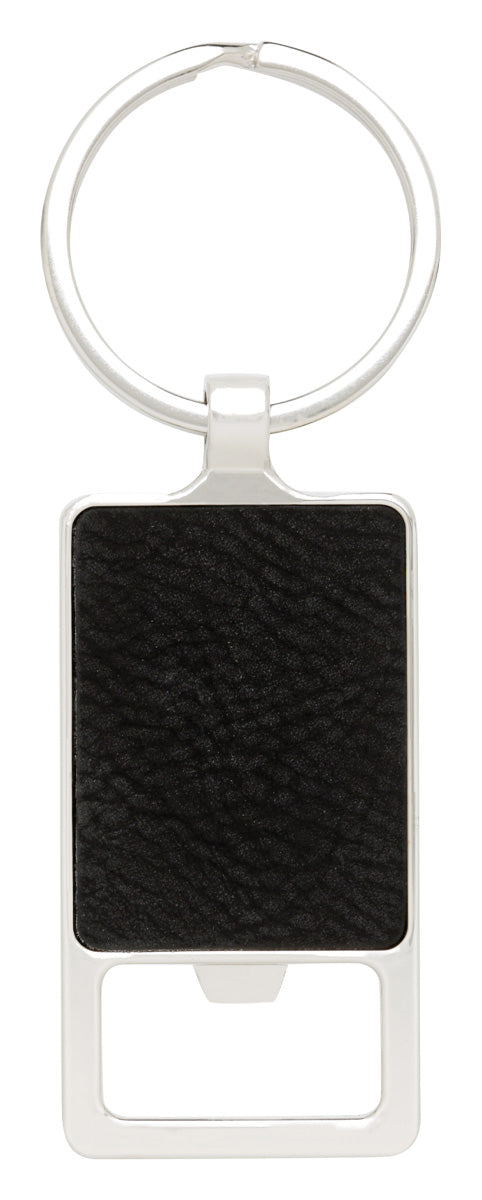 Leatherette Keychain - Bottle Opener Black Leatherette Keychain - Bottle Opener