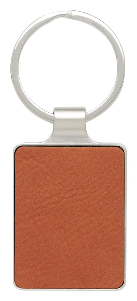 Leatherette Keychain - Rawhide with Chrome 50mm