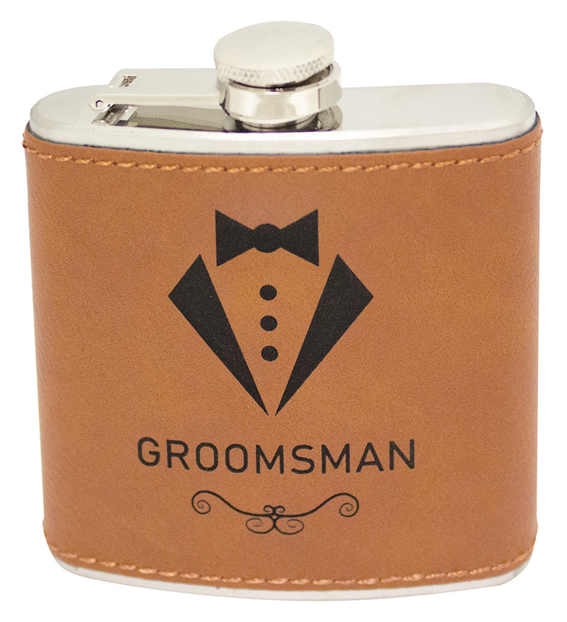 Flask with Rawhide Leatherette Flask with Rawhide Leatherette
