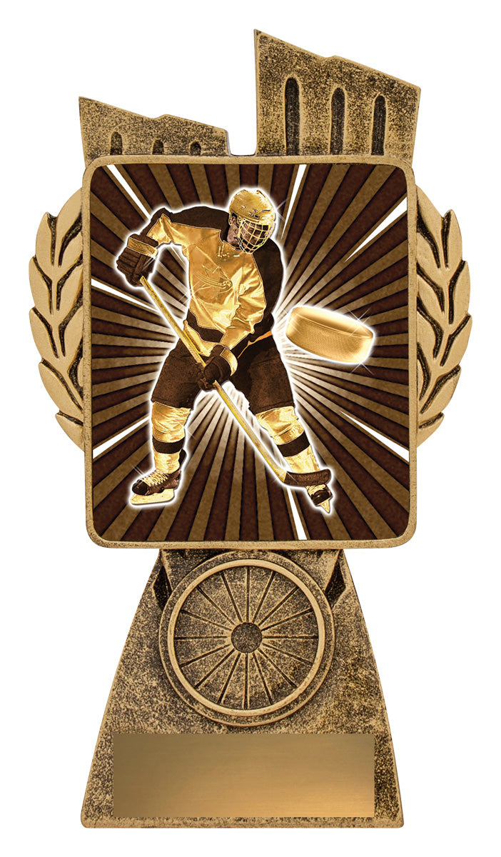 Antique Gold Lynx - Ice Hockey 150mm