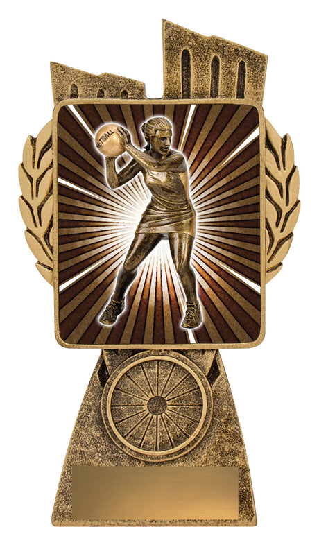 Antique Gold Lynx - Netball Player 150mm