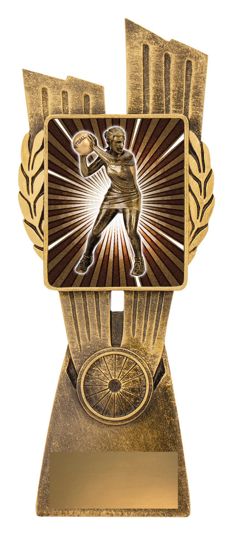 Antique Gold Lynx - Netball Player 210mm
