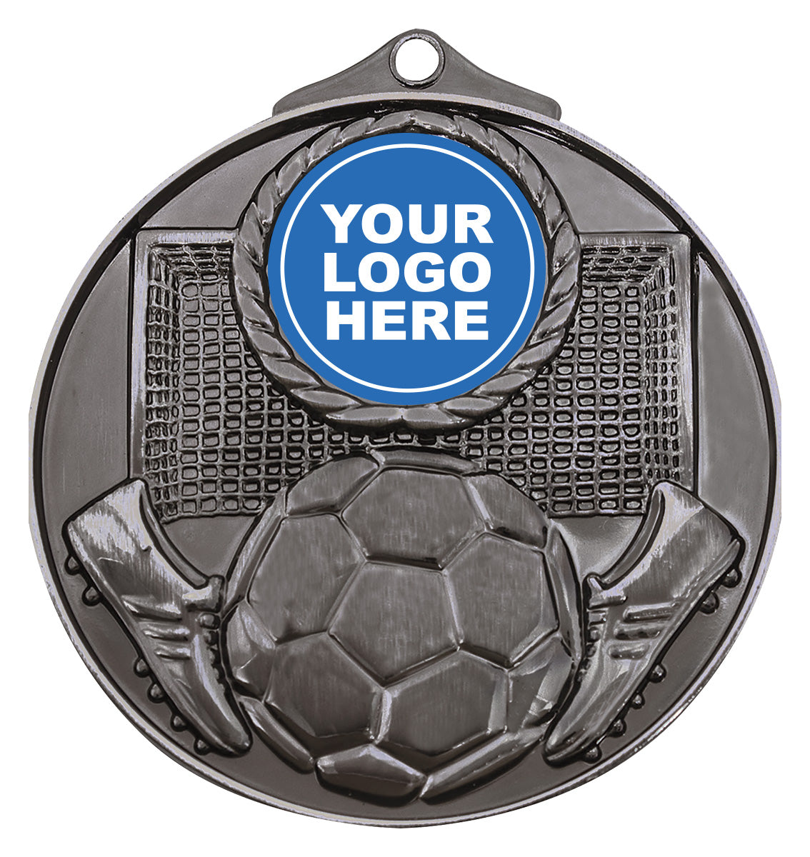Football Medal 25mm Insert Silver