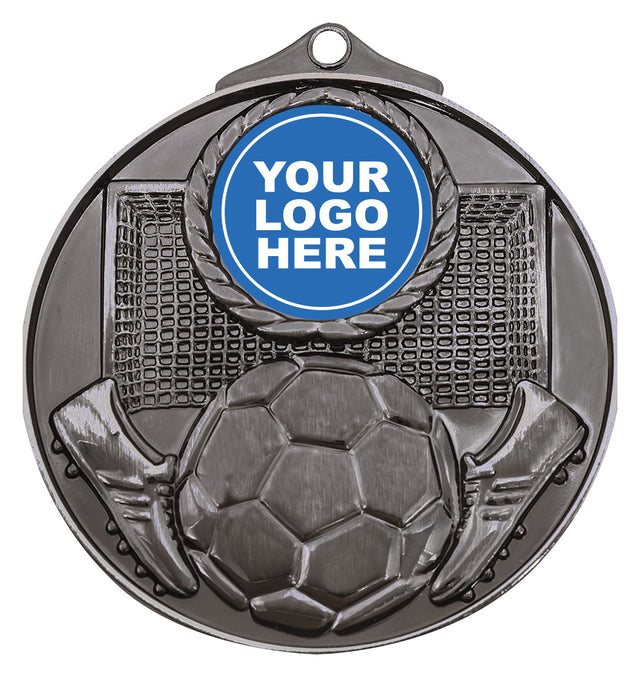 Football Medal 25mm Insert Silver