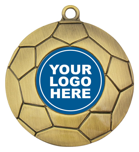 Football Ball Logo Medal Gold