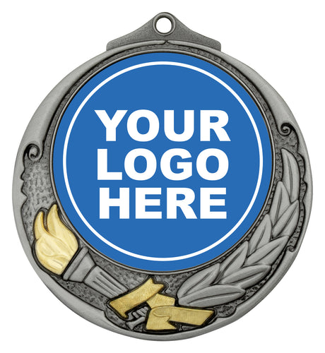 Torch Medal 50mm Silver