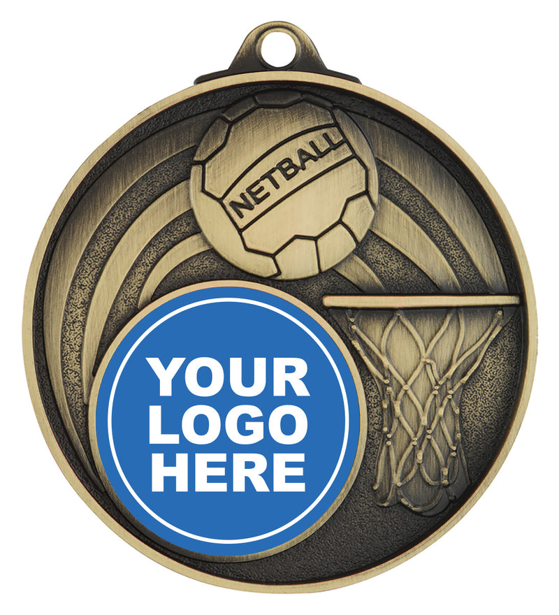 Netball Medal - Insert Option Netball Medal - Insert Option Gold
