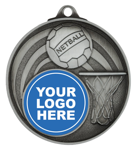 Netball Medal - Insert Option Silver