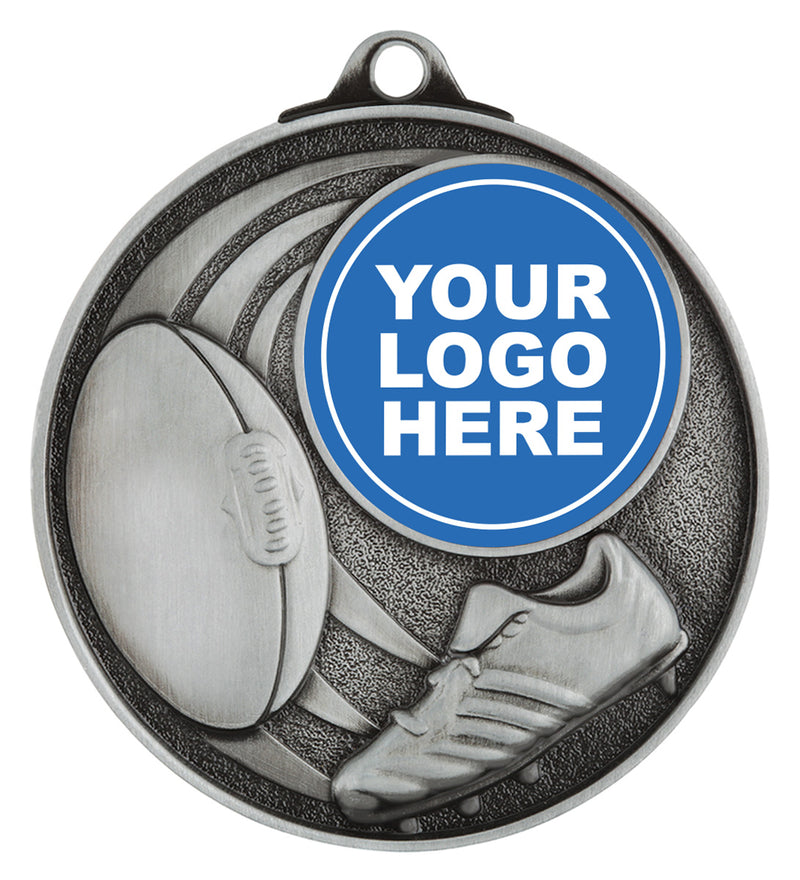 Aussie Rules Medal - Insert Option Silver