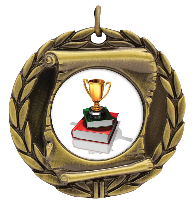 Scroll Antique Scroll Medal Gold