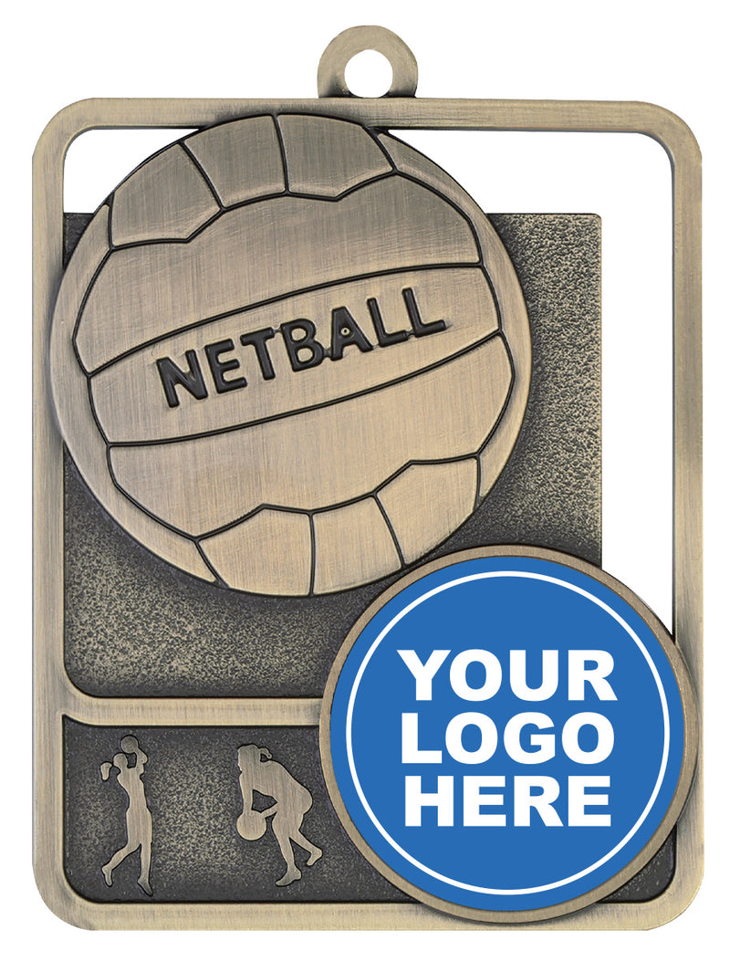 Netball Rosetta Option Netball Medal Rosetta Option Gold