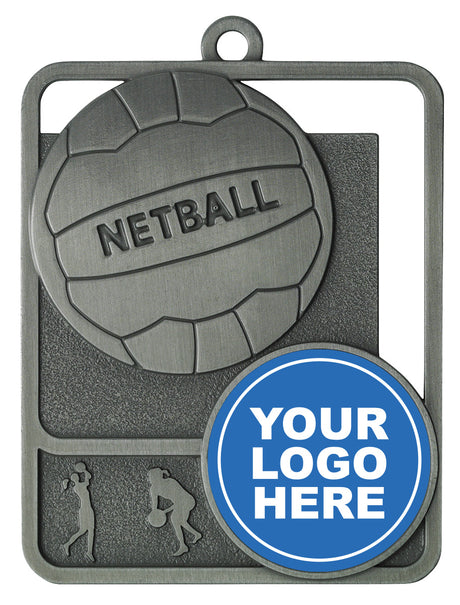 Netball Rosetta Insert Silver