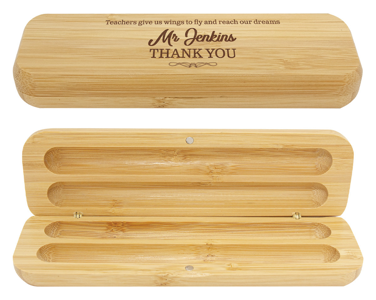 Bamboo Pen Box - Double 170mm