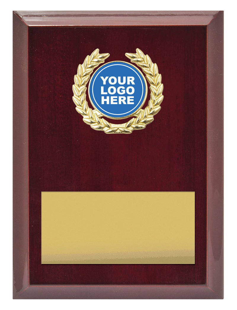 Laurel Plaque - Gold Rosewood Gloss Logo Plaque 150mm