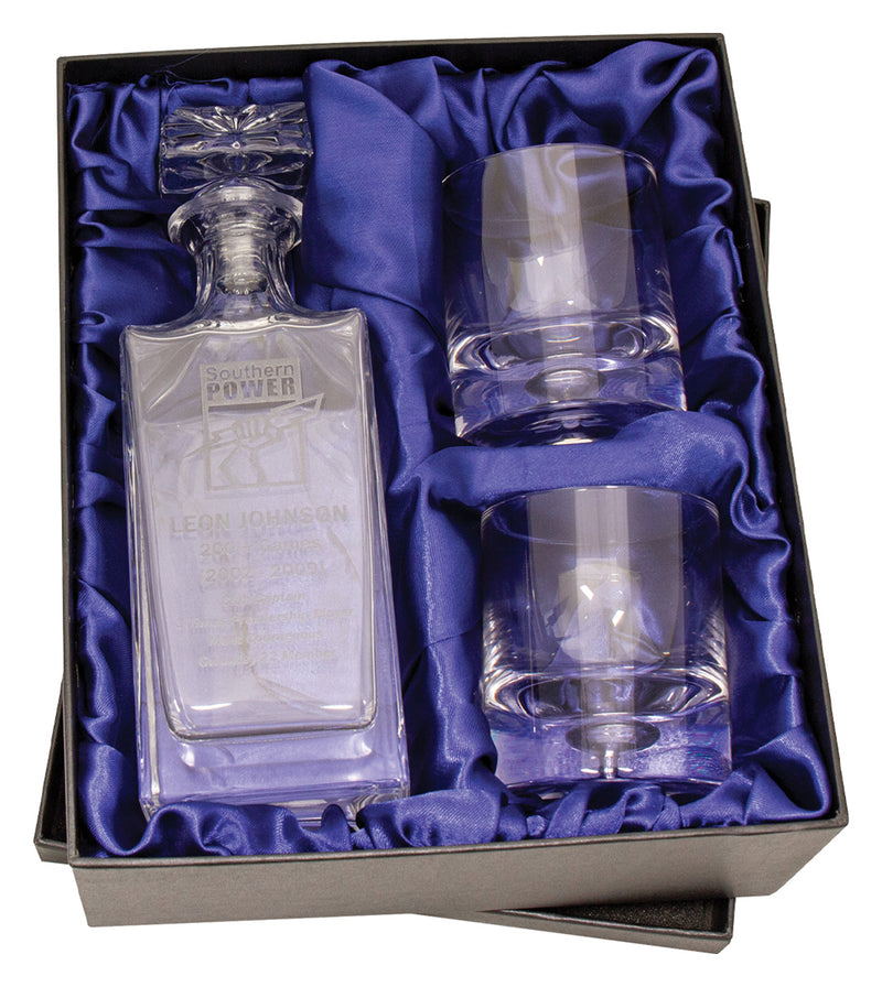 Gift Box - Decanter & Whiskey Glasses Gift Box for Decanter & 2 Whiskey Glasses
