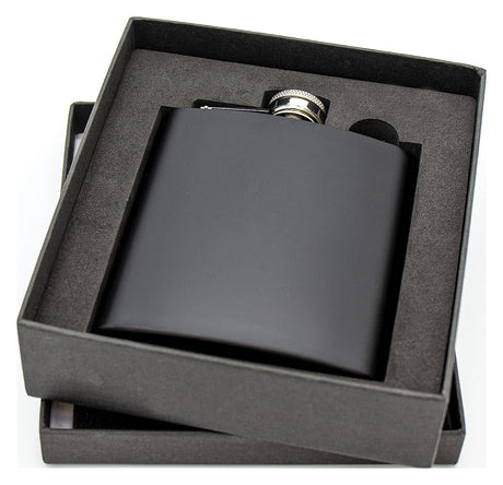 Laserable Matte Black Flask 6oz