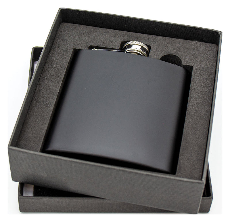 Laserable Matte Black Flask Laserable Matte Black Flask 6oz