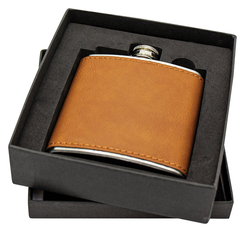 Flask with Rawhide Leatherette Flask with Rawhide Leatherette