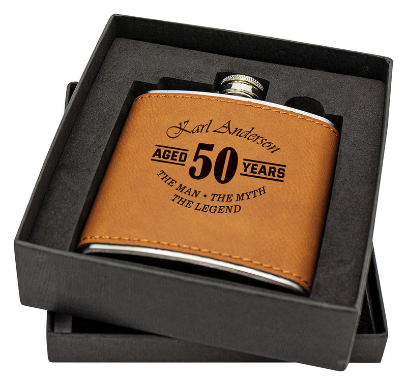 Flask with Rawhide Leatherette Flask with Rawhide Leatherette