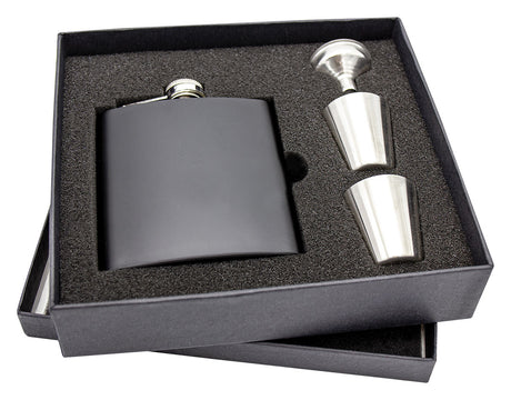 Laserable Matte Black Flask 6oz