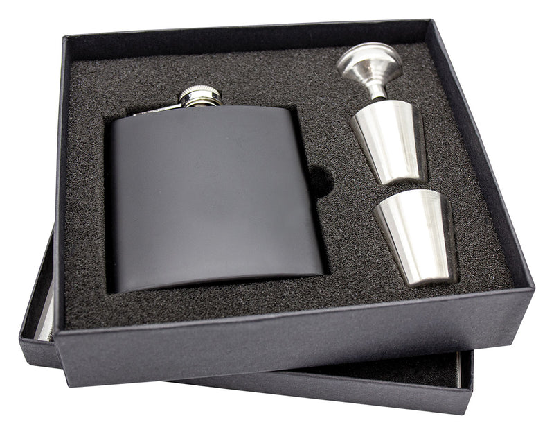 Laserable Matte Black Flask Laserable Matte Black Flask 6oz