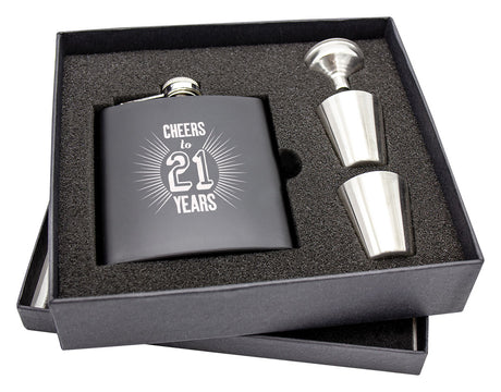 Laserable Matte Black Flask 6oz