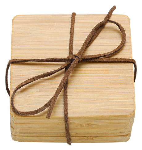 Bamboo Coaster Set - Square 90mm