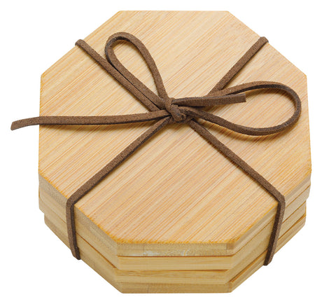 Bamboo Coaster Set - Octagon 90mm