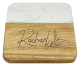 Acacia & Marble Coaster 100mm