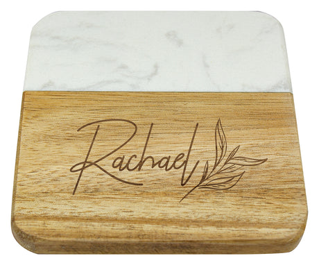 Acacia & Marble Coaster 100mm