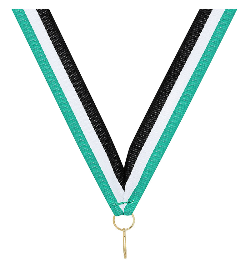 Teal / White / Black Ribbon 800 x 23mm / Teal / White / Black