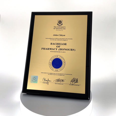 Black Timber Plaque University Plaques