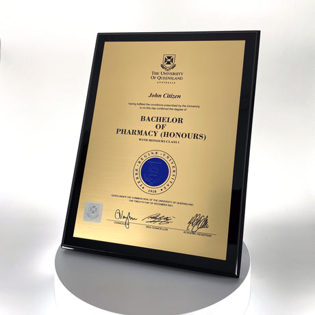 Black Timber Plaque University Plaques