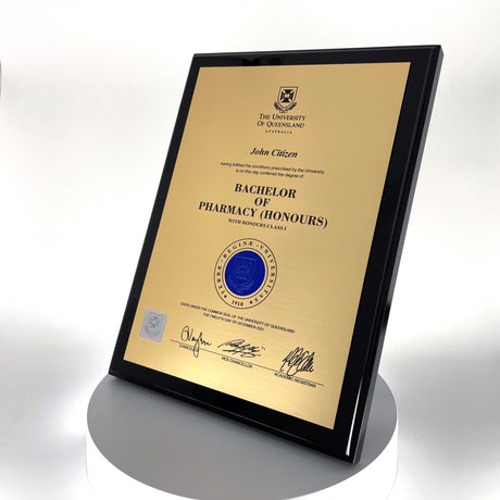 Black Timber Plaque University Plaques