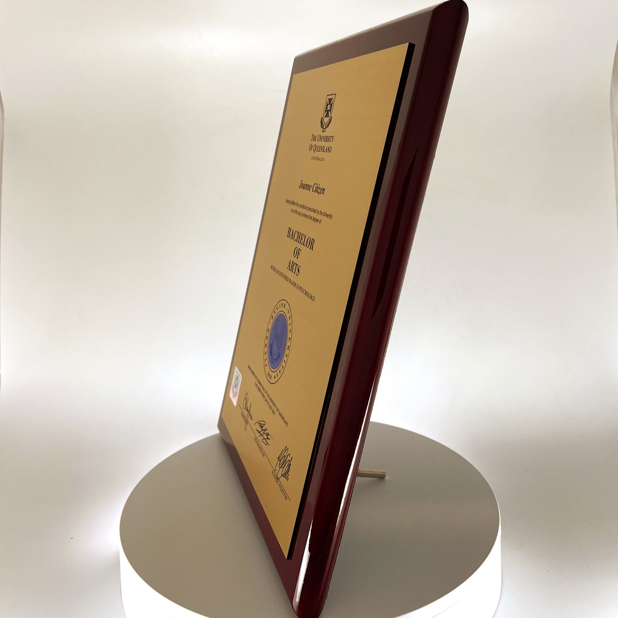 Rosewood Timber Plaque University Plaques