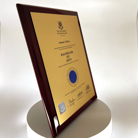 Rosewood Timber Plaque University Plaques