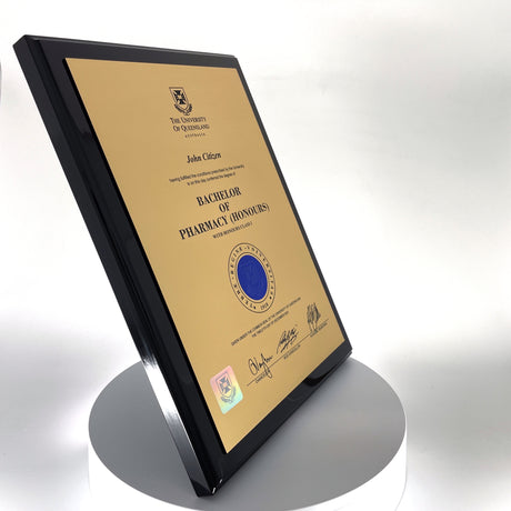 Black Timber Plaque University Plaques