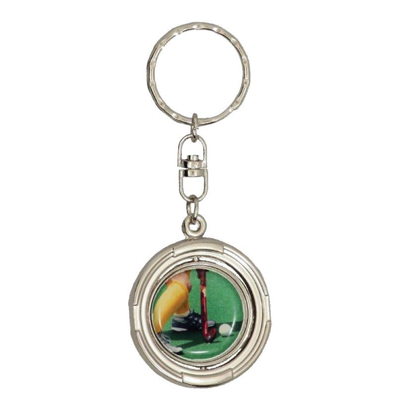 Spinning Silver Keychain TCD