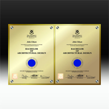 Double - Raised Shadow Plaque University Plaques