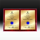Double - Rosewood Timber Plaque University Plaques